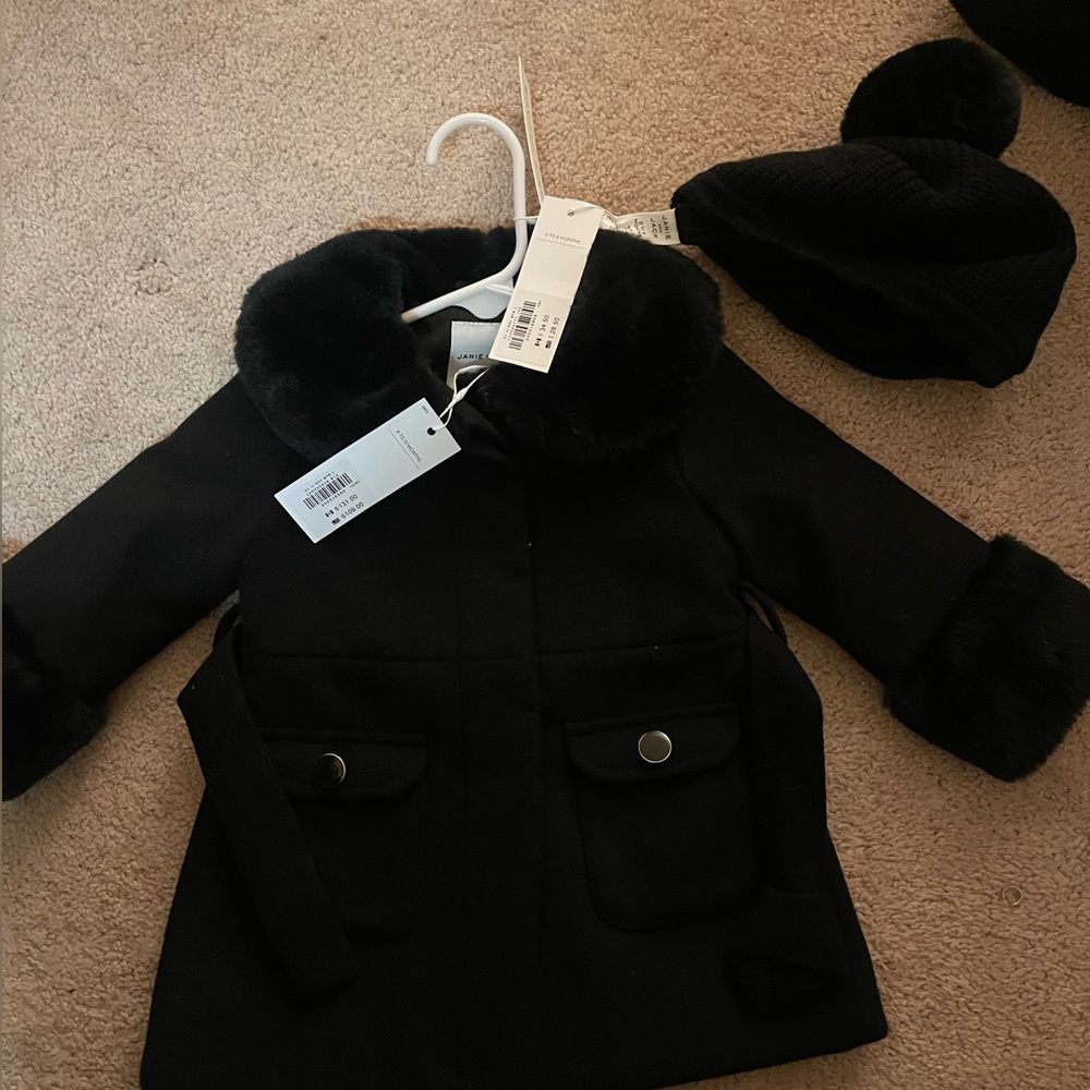 Janie & Jack Pea Coat with matching hat